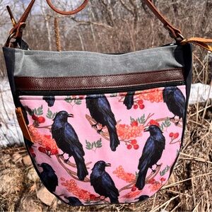 Ragmaw Molly’s Crow Double Zip Crossbody Bag- made in Canada